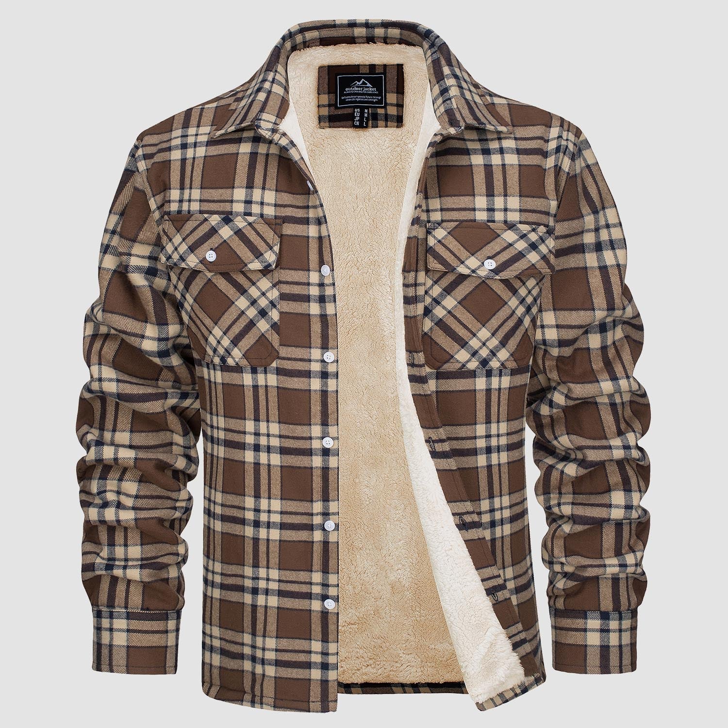 Sopracamicia casual con tasche — Camicia-giacca da mezza stagione