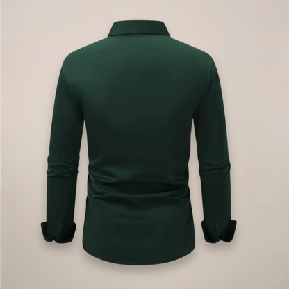 Camicia slim elegante — Camicia a manica lunga primaverile con collo classico