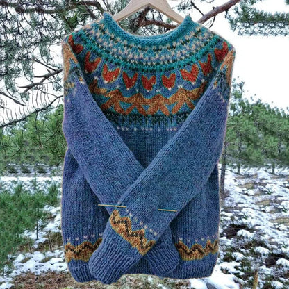 Maglione in lana in stile nordico vintage — Maglione caldo invernale