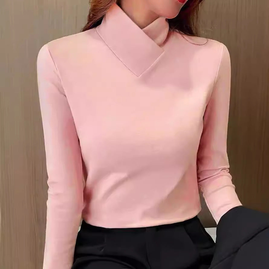 Maglione a collo alto a manica lunga, taglio slim — Dolcevita in maglia