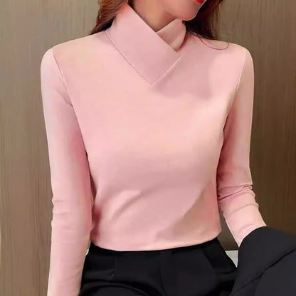 Maglione a collo alto a manica lunga, taglio slim — Dolcevita in maglia