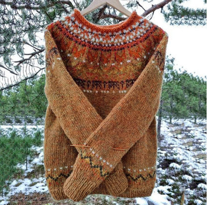 Maglione in lana in stile nordico vintage — Maglione caldo invernale