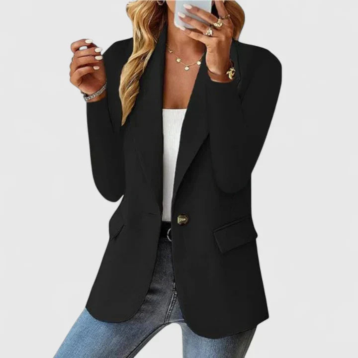 Blazer con revers a un bottone — Giacca a manica lunga con tasche
