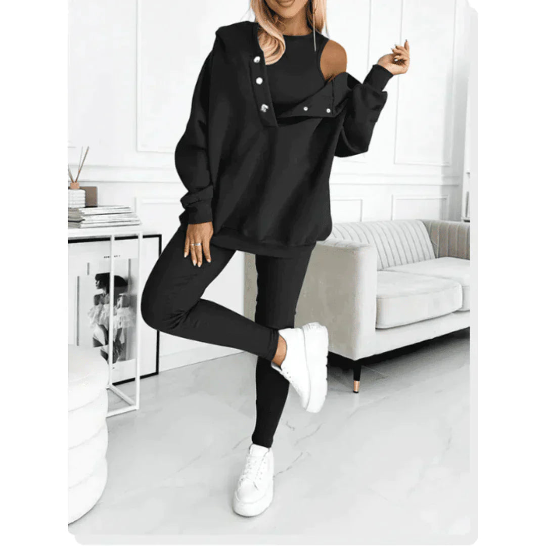 Completo loungewear di 3 pezzi — Giacca e pantaloni di cotone
