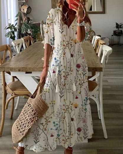 Abito lungo in stile boho dal taglio fluido — Abito da spiaggia versatile