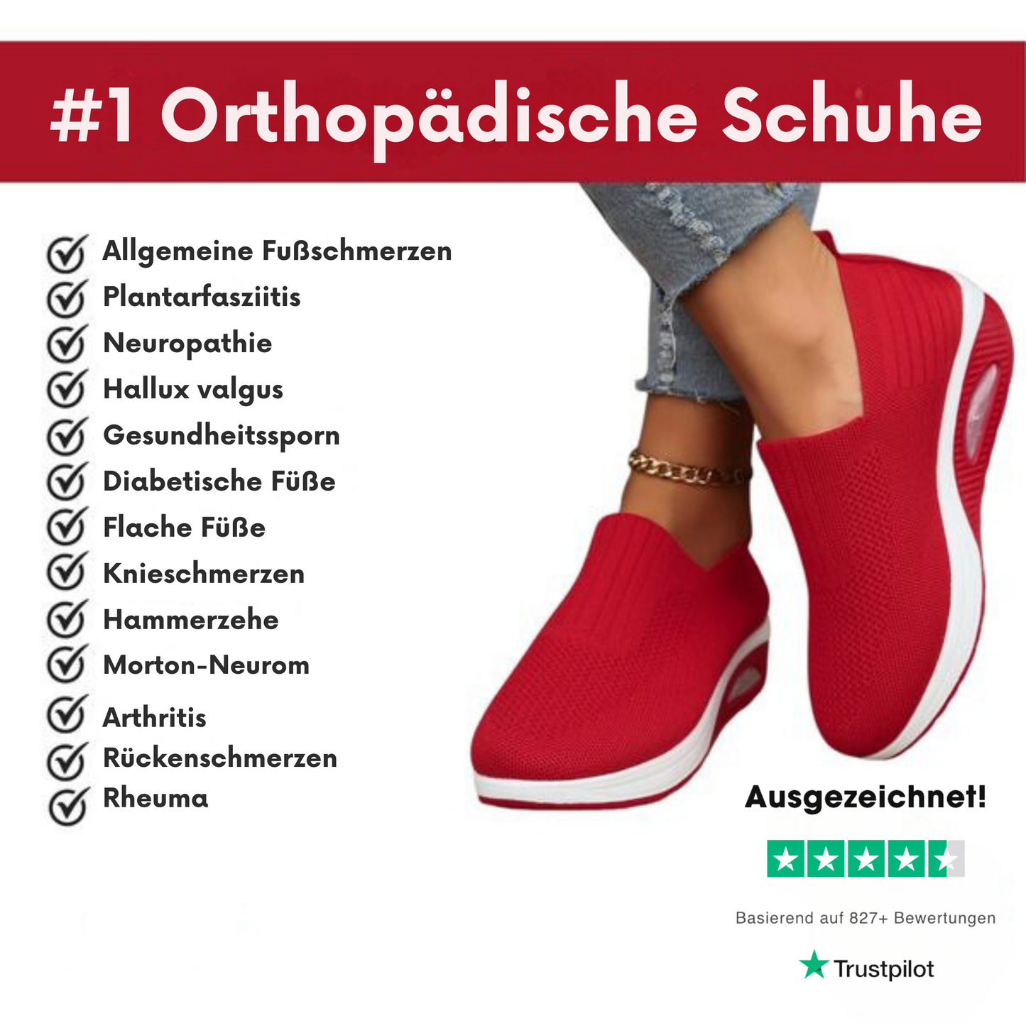 Scarpe ortopediche slip-on — Calzatura con suola ammortizzata e facile da indossare