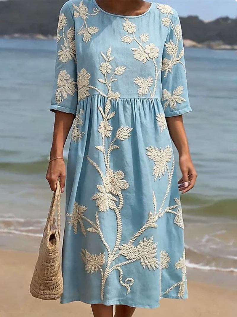 Vestido floral midi para mujer, elegante