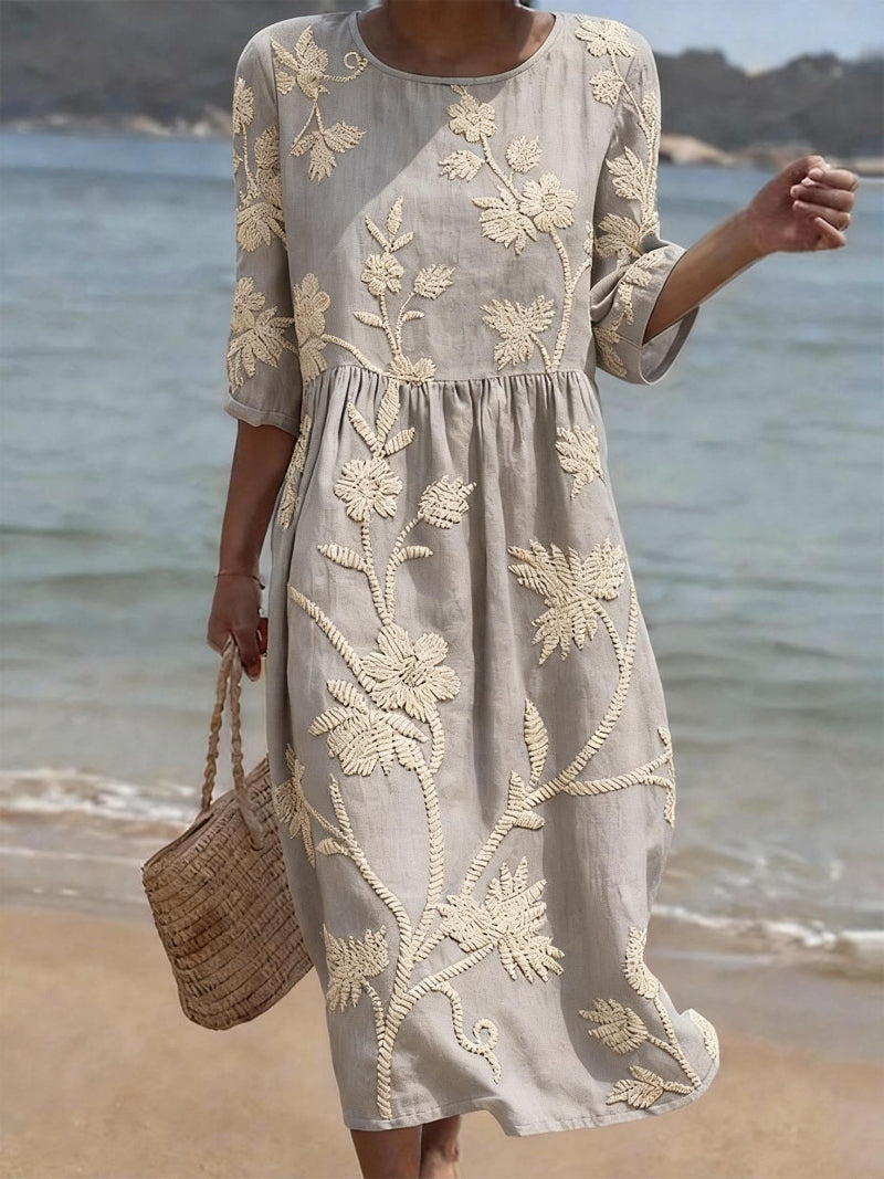 Vestido de lino para mujer, verano