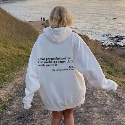Felpa unisex con cappuccio e stampa — Hoodie comoda e calda a manica lunga