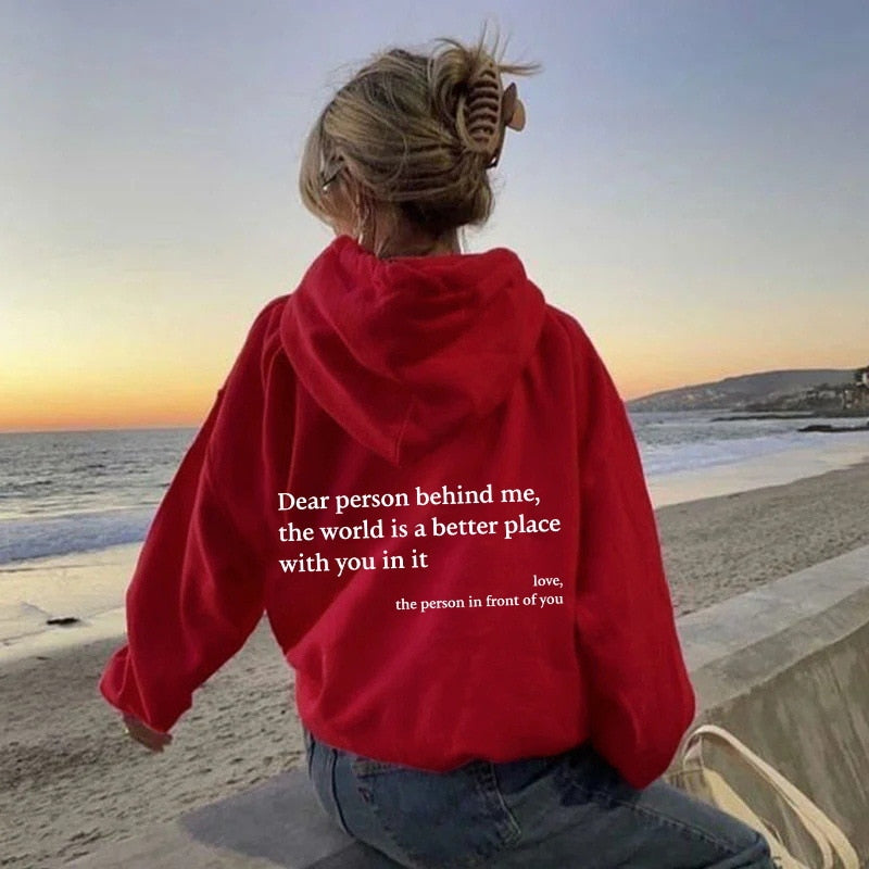 Felpa unisex con cappuccio e stampa — Hoodie comoda e calda a manica lunga