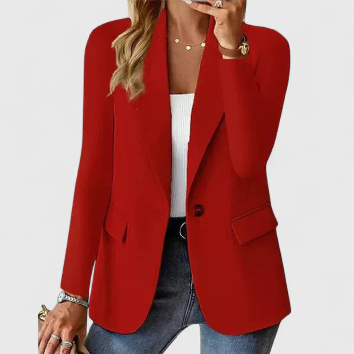 Blazer con revers a un bottone — Giacca a manica lunga con tasche