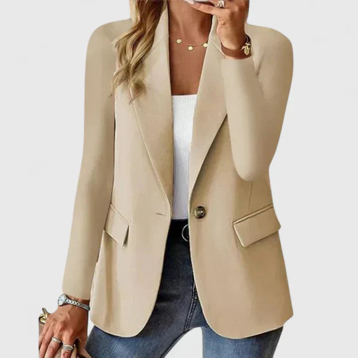 Blazer con revers a un bottone — Giacca a manica lunga con tasche