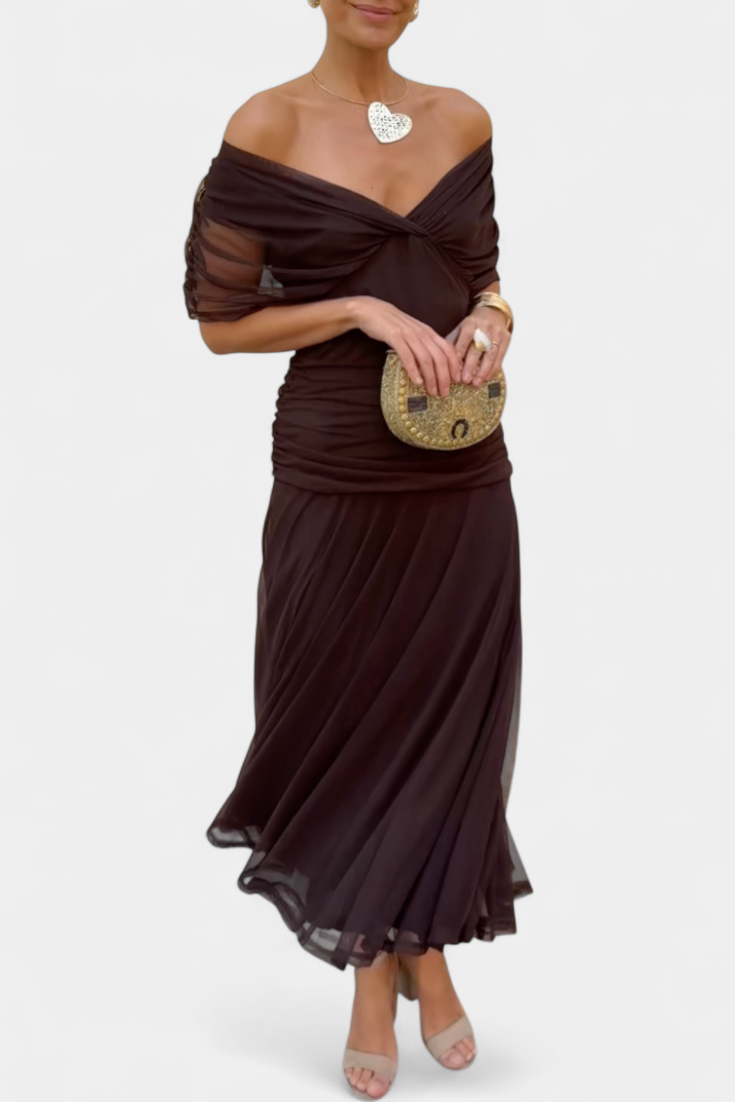 Vestido maxi fluido para mujer, romántico