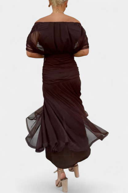 Vestido fruncido para mujer, elegante