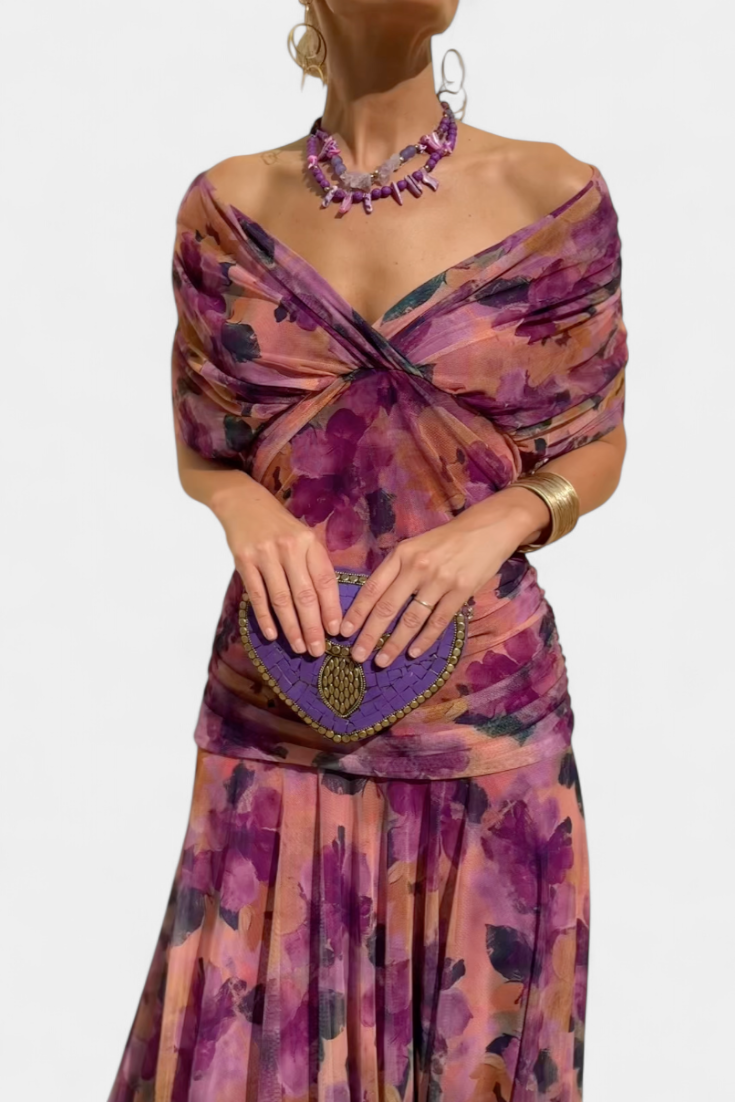 Vestido largo fluido para mujer, elegante