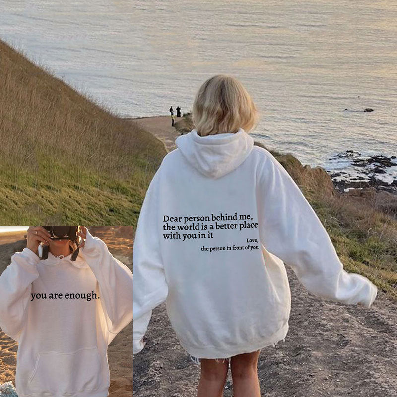 Felpa unisex con cappuccio e stampa — Hoodie comoda e calda a manica lunga