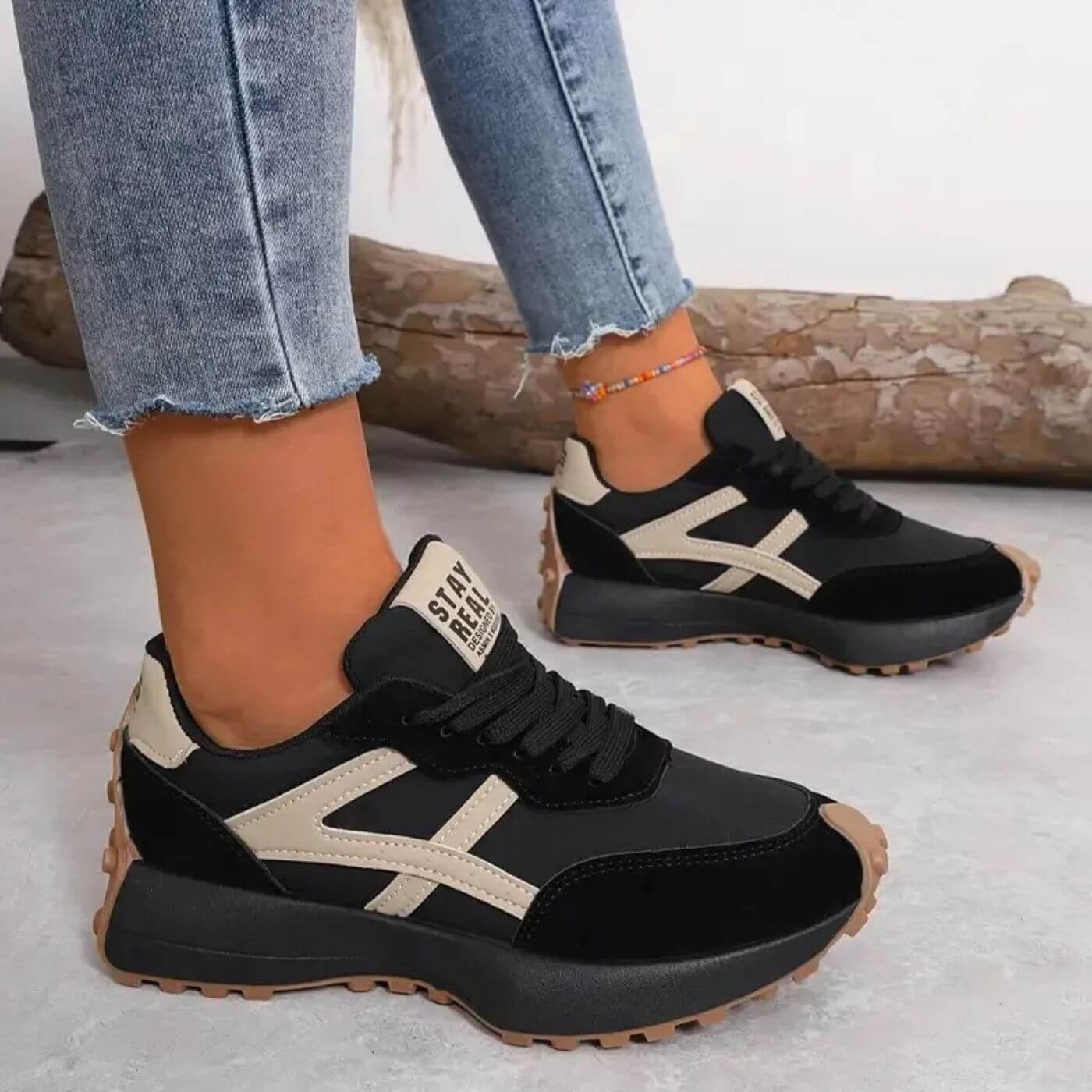 Zapatillas ortopédicas con paneles para mujer