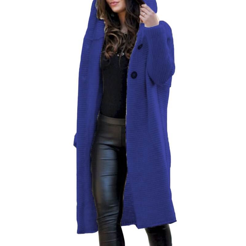 Cardigan in maglia con cappuccio — Giacca in maglia morbida e calda