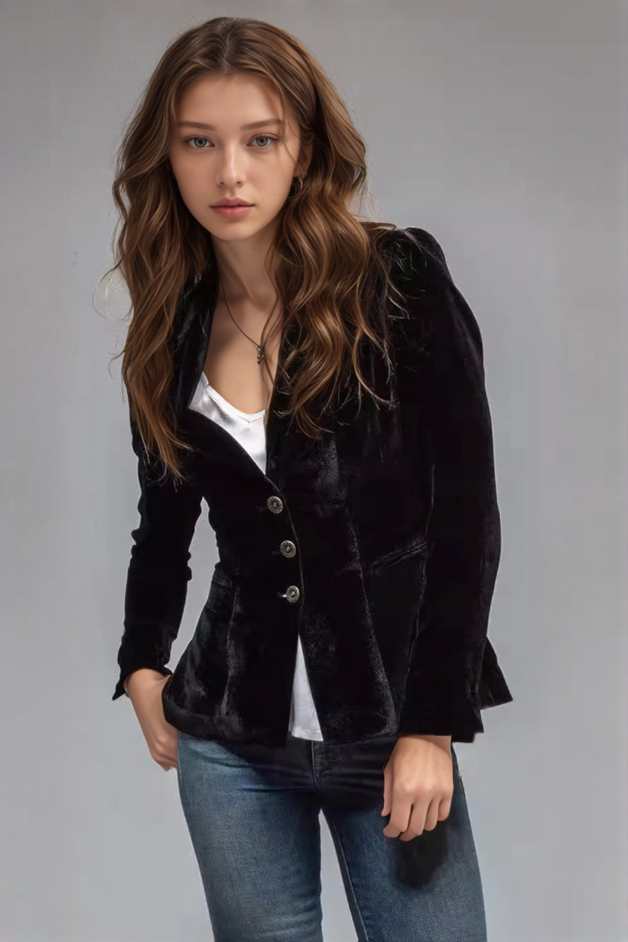 Blazer di lino aderente con un bottone — Giacca classica da vestire