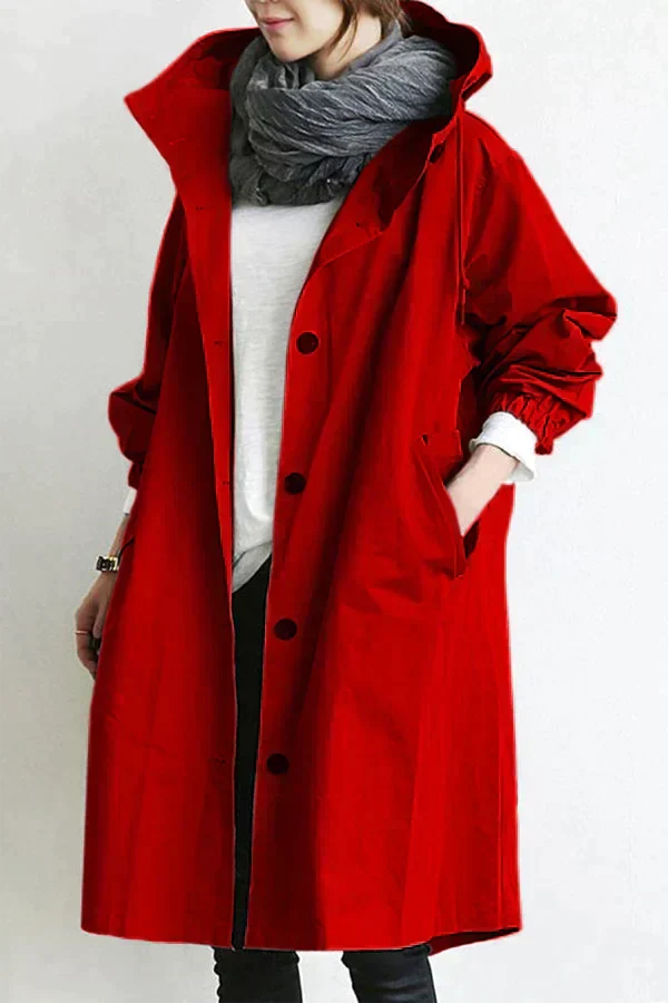 Gabardina para mujer, capucha oversize