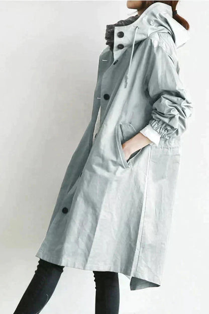 Gabardina impermeable para mujer, corte contemporáneo