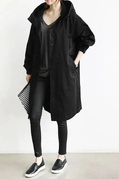Chubasquero urbano para mujer, capucha oversize