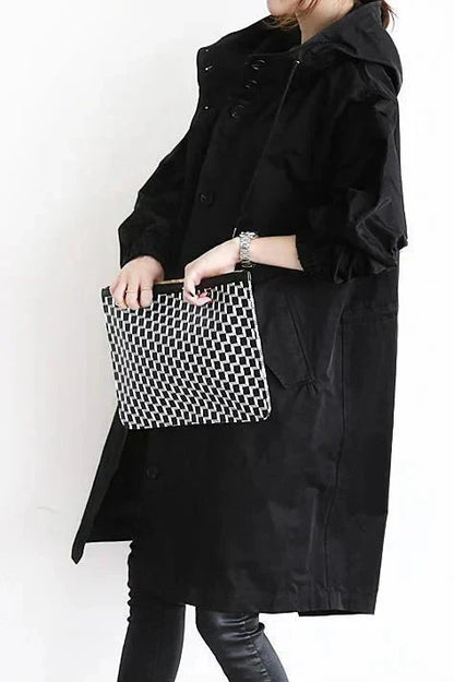 Chubasquero para mujer, capucha oversize