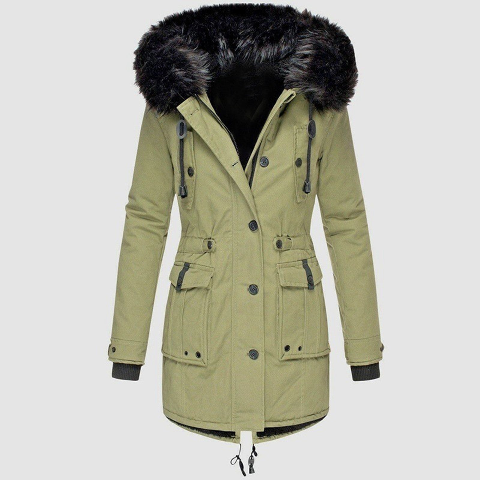 Parka de algodón para mujer, diseño cálido