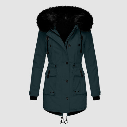 Parka de algodón para mujer, look de invierno