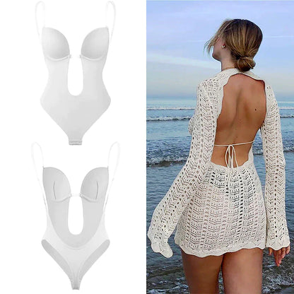 Body modellante senza schiena con coppe — Body invisibile riducente