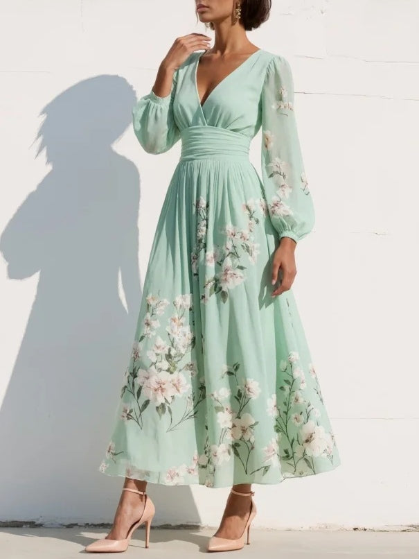Vestido de gasa para mujer, bordado floral