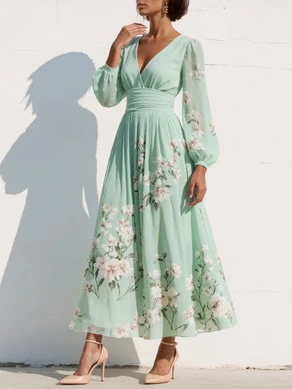 Vestido de gasa para mujer, bordado floral