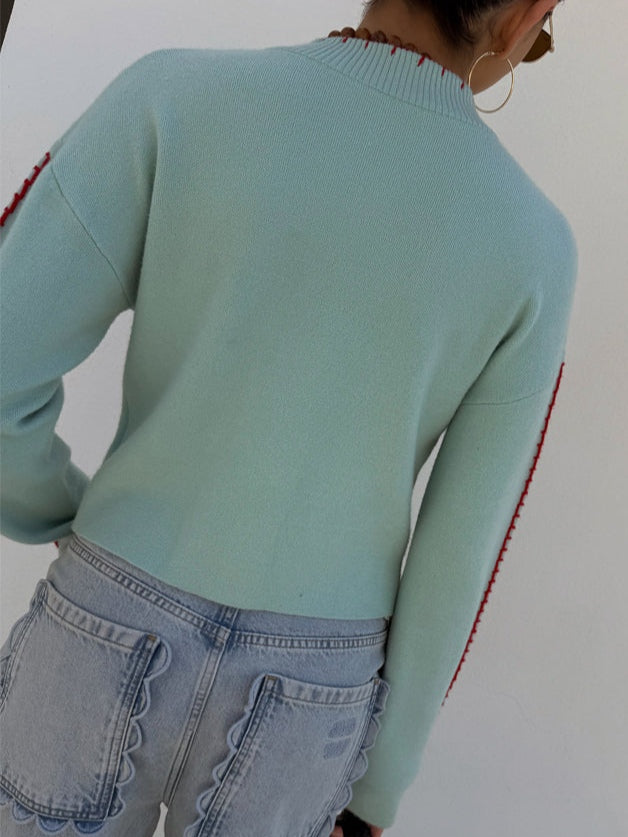 Cardigan in maglia con stampa polpo — Cardigan con bottoni