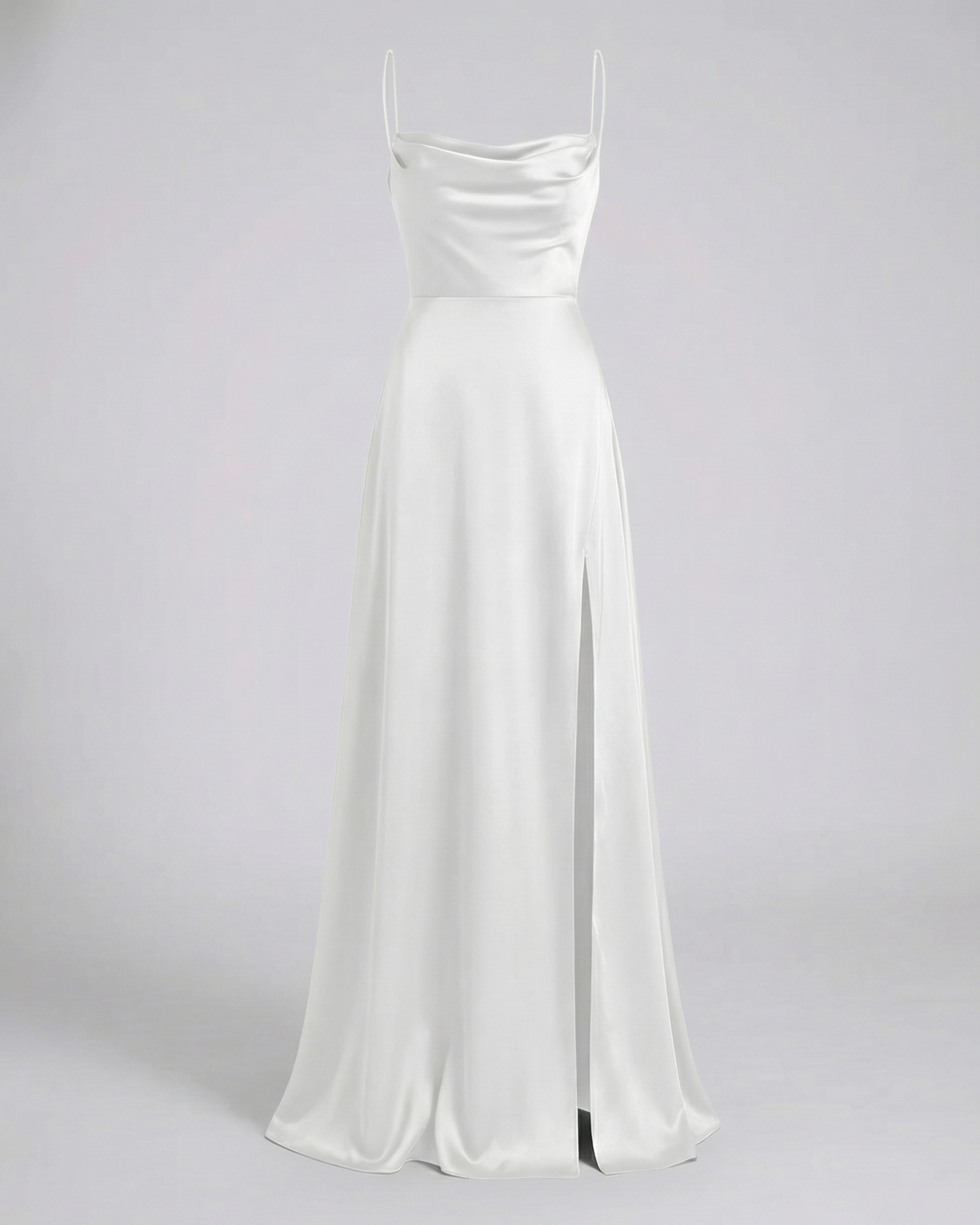 Abito maxi elegante in raso con schiena intrecciata — Abito da sera senza maniche