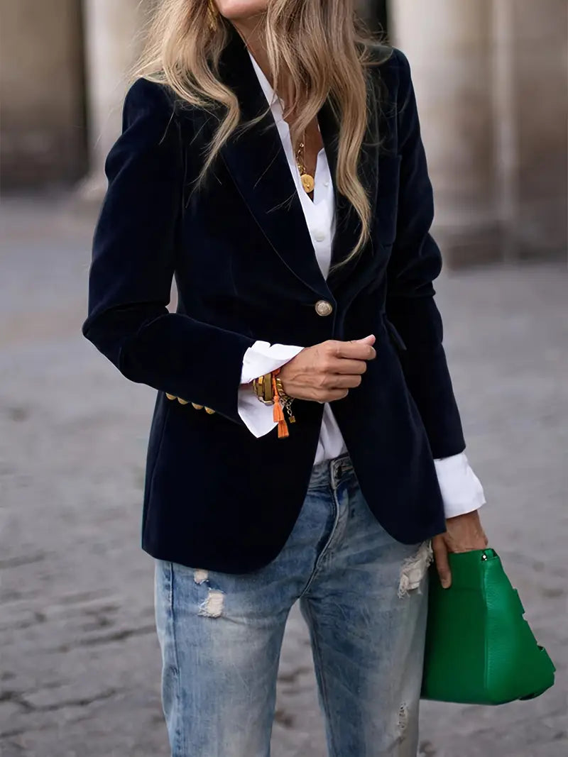 Blazer aderente a un bottone — Giacca dal taglio sartoriale con revers