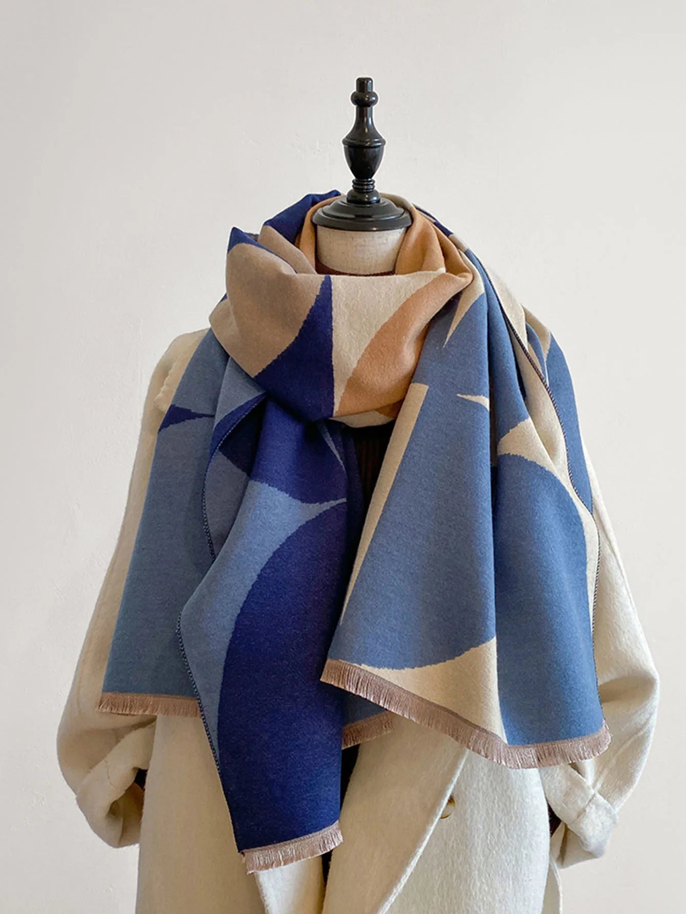 Sciarpa in cashmere reversibile — Foulard morbido, caldo ed elegante