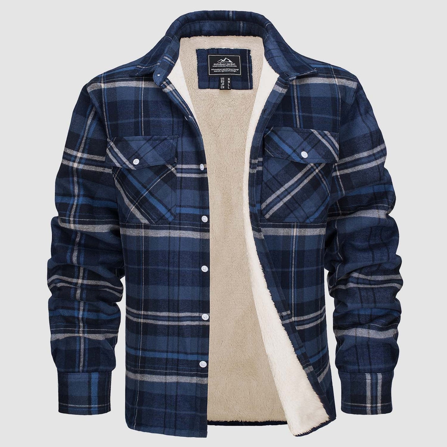 Sopracamicia casual con tasche — Camicia-giacca da mezza stagione
