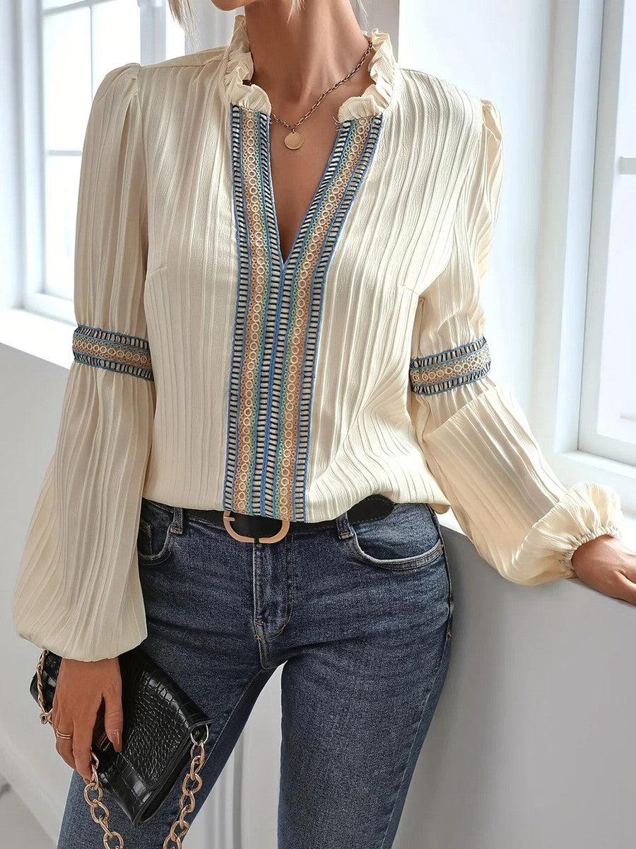 Top dallo stile vintage — Blusa chic e slanciante d'autunno