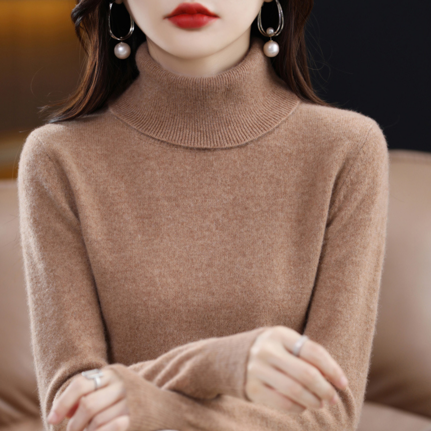 Jersey de cachemira para mujer, elegante