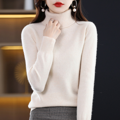 Jersey de cuello alto para mujer, punto suave