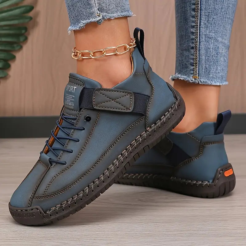Zapatillas ortopédicas para mujer en azul oscuro, cómodas