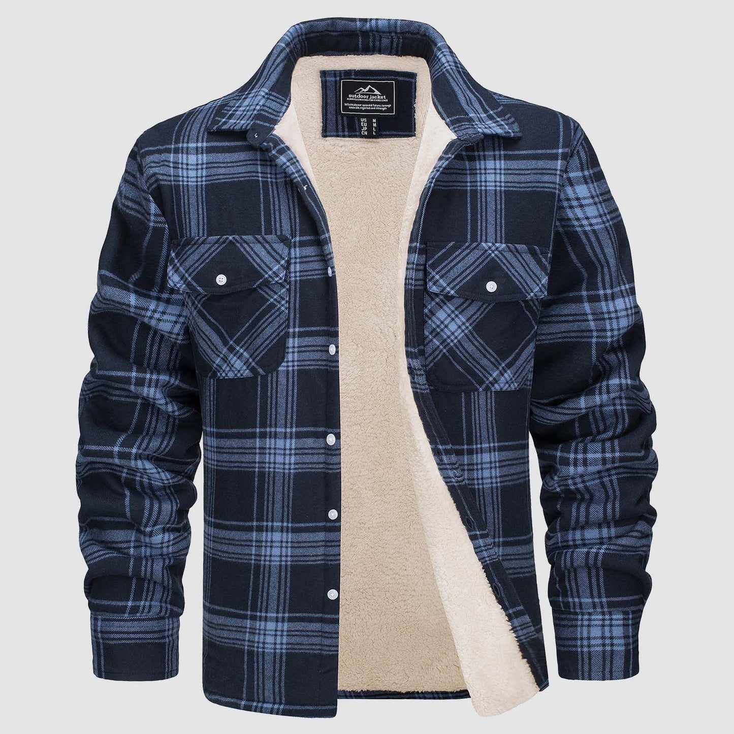 Sopracamicia casual con tasche — Camicia-giacca da mezza stagione