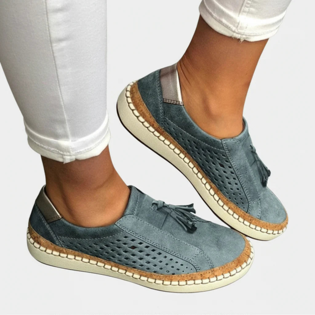 Sneakers ortopediche slip-on in tessuto — Soletta ammortizzata e vestibilità comoda