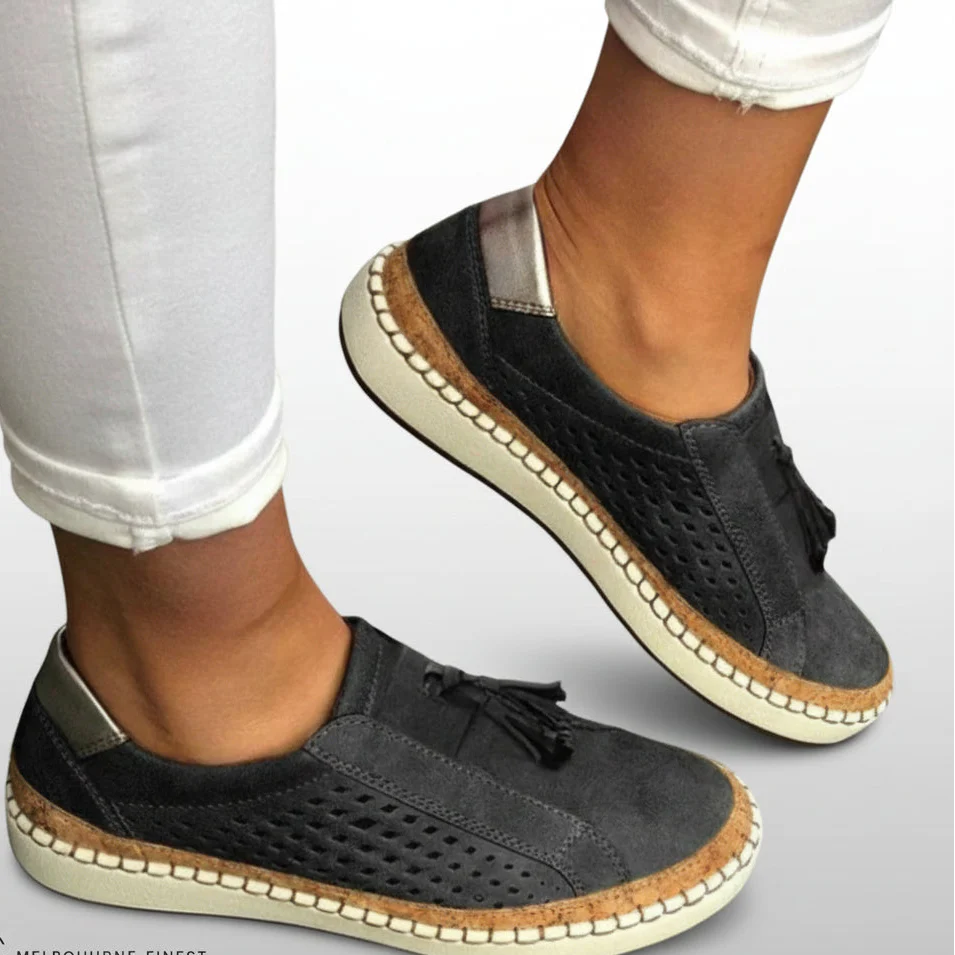 Sneakers ortopediche slip-on in tessuto — Soletta ammortizzata e vestibilità comoda