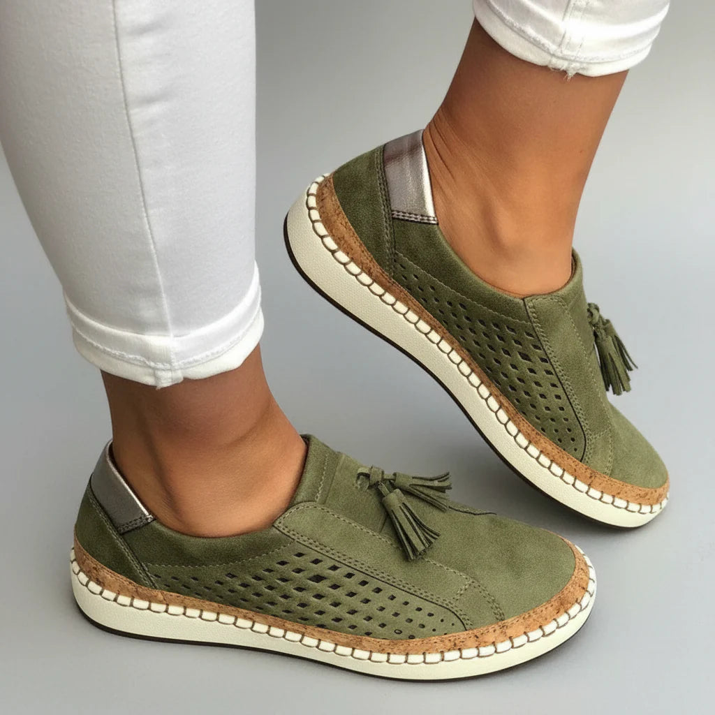Sneakers ortopediche slip-on in tessuto — Soletta ammortizzata e vestibilità comoda