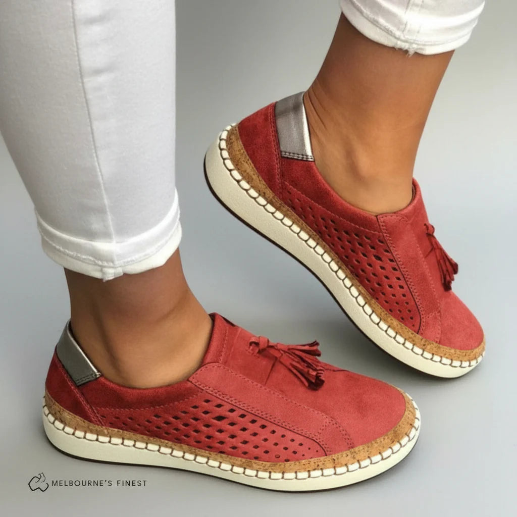 Sneakers ortopediche slip-on in tessuto — Soletta ammortizzata e vestibilità comoda
