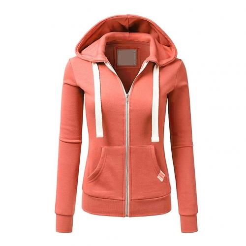 Felpa con cappuccio e zip, taglio slim — Felpa di cotone con coulisse