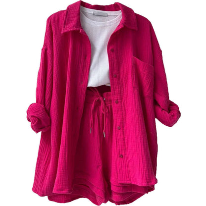 Completo di lino, camicia e pantaloni — Due pezzi estivo