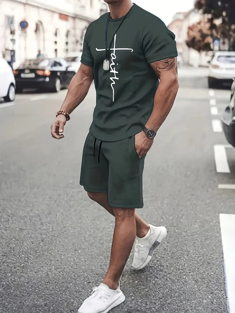Completo estivo t-shirt e pantaloncini — Set leggero due pezzi