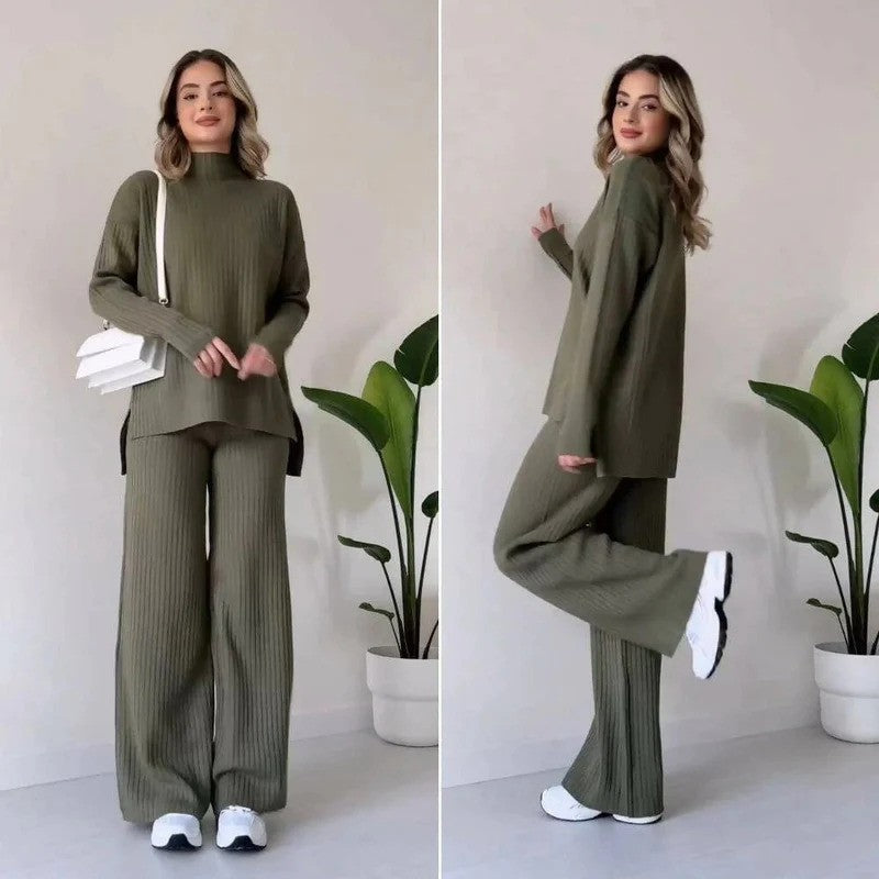 Completo top a collo alto e pantalone — Set d'autunno due pezzi